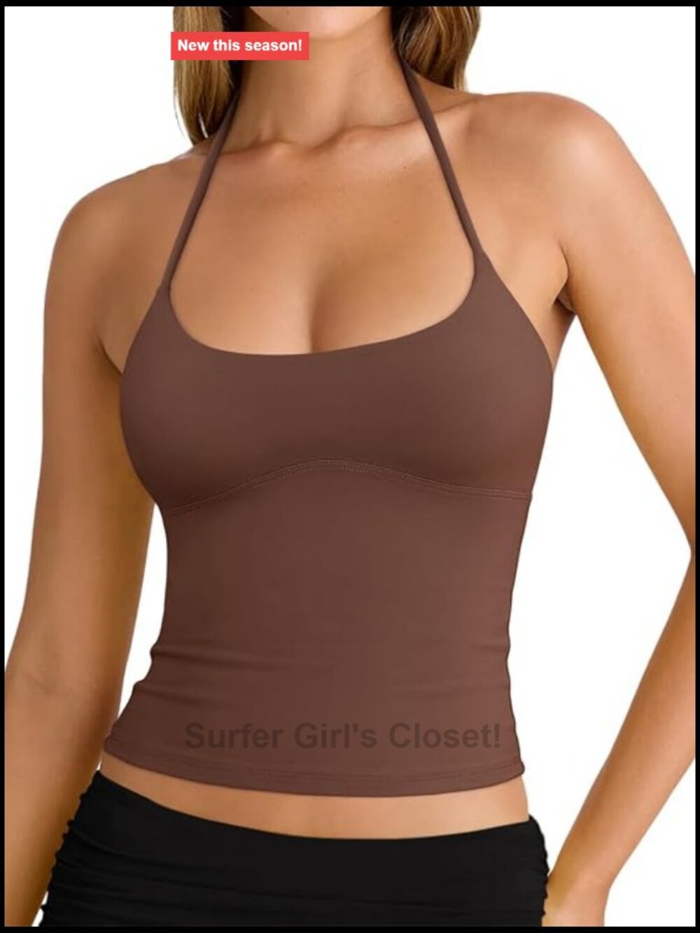 Double Lined Halter Crop Tank Top Sleeveless Backless Y2K